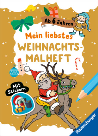 Kniha Mein liebstes Weihnachtsmalheft mit Stickern ab 6 Roger De Klerk