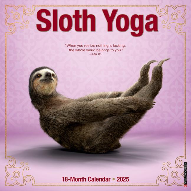 Kalendarz/Pamiętnik CAL 25 SLOTH YOGA 2025 WALL WALL