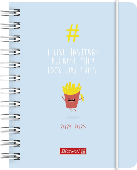 Carte Schülerkalender 2024/2025 "#fries", 1 Seite = 1 Tag, A6, 352 Seiten, hellblau 