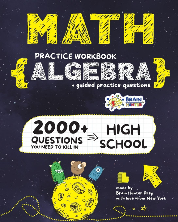 Knjiga ALGEBRA Math Practice Workbook Brain Hunter Prep
