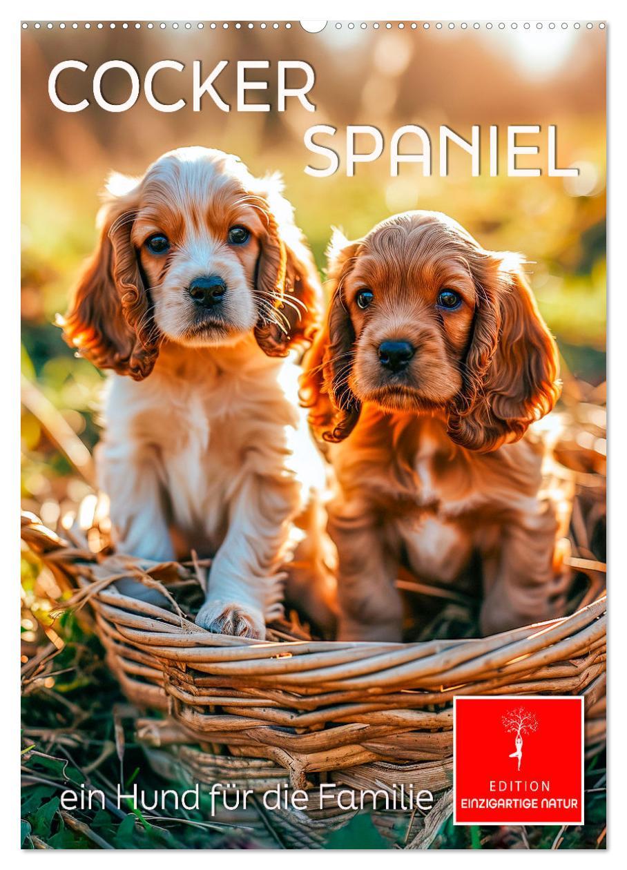Naptár/Határidőnapló Cocker Spaniel - ein Hund für die Familie (Wandkalender 2025 DIN A2 hoch), CALVENDO Monatskalender 