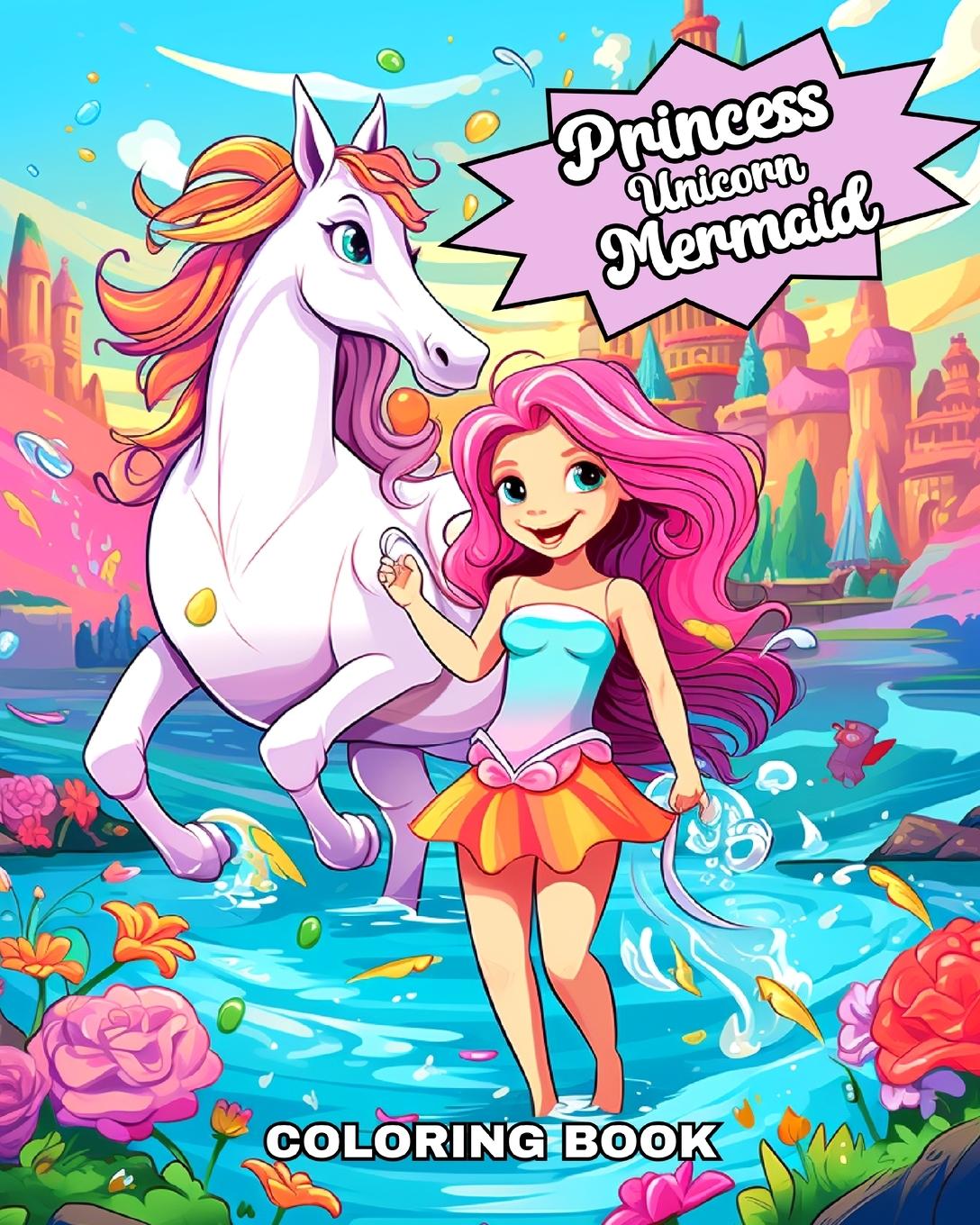 Carte Princess Unicorn Mermaid Coloring Book 