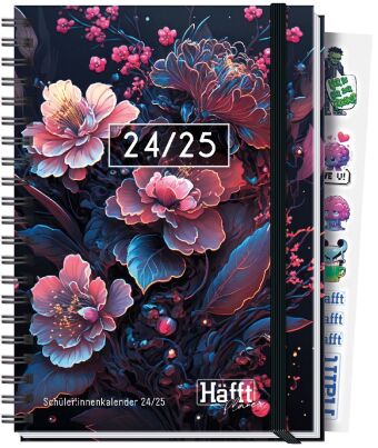 Kalendarz/Pamiętnik Häfft PLANER 24/25 Premium - Schüler-Kalender - Dark Bloom Andreas Reiter