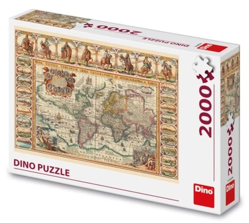 Hra/Hračka Puzzle Historická mapa světa 2000 dílků 