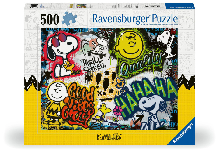 Game/Toy Ravensburger Puzzle 12000389 - Peanuts Graffiti - 500 Teile Snoopy Puzzle für Erwachsene und Kinder ab 12 Jahren 