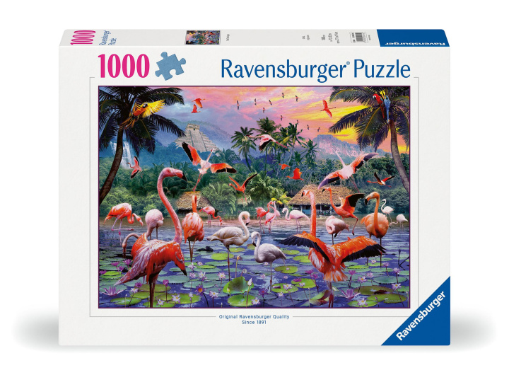 Jeu/jouet Ravensburger Puzzle - 12000574 Pinke Flamingos - 1000 Teile 