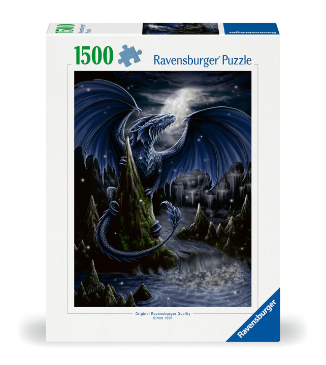 Game/Toy Ravensburger Puzzle 12000731 - Der Schwarzblaue Drache - 1500 Teile Puzzle für Erwachsene und Kinder ab 14 Jahren - Fantasy-Puzzle 