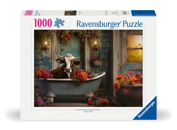 Carte Ravensburger Puzzle 12000782 - Die Kuh in der Badewanne- 1000 Teile Puzzle für Erwachsene ab 14 Jahren 