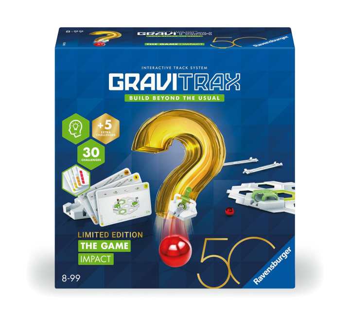 Game/Toy Ravensburger GraviTrax The Game Impact 50 Jahre - Logikspiel für Kugelbahn Fans, Konstruktionsspielzeug für Kinder ab 8 Jahren 