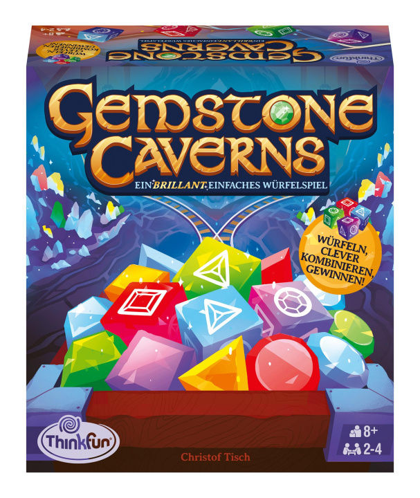 Gra/Zabawka Thinkfun - 76605 - Gemstone Caverns - Das Roll & Write Strategiespiel 