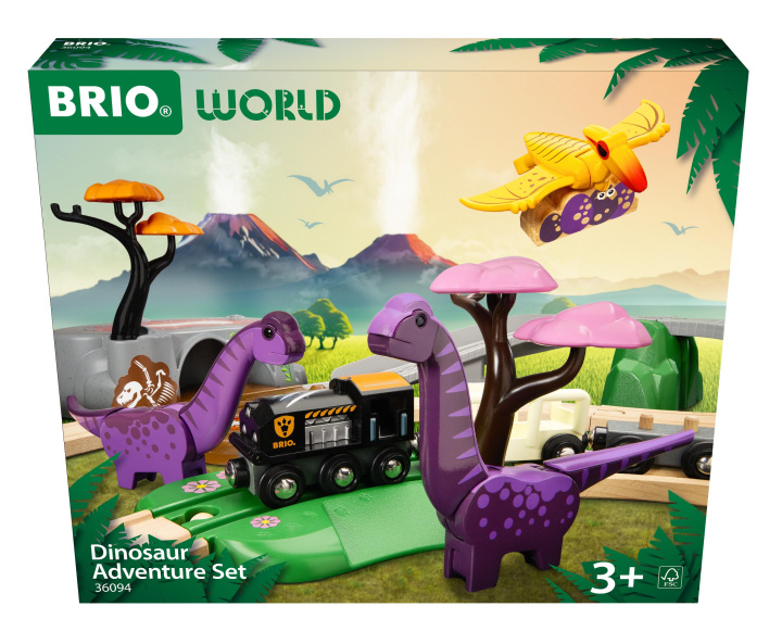 Hra/Hračka BRIO World - 36094 Dinosaurier Abenteuer-Set | Zugset für Kinder ab 3 Jahren 