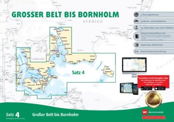 Tiskovina Sportbootkarten Satz 4: Großer Belt bis Bornholm (Ausgabe 2024) 