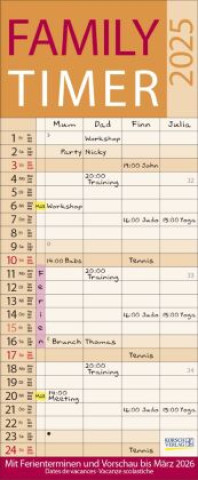 Calendar/Diary Family Timer Lifestyle 2025 