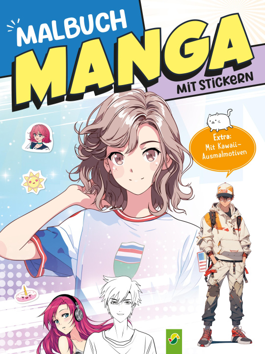 Carte Extra dickes Manga-Malbuch mit Stickern zum Kreativsein und Entspannen für alle Manga-Fans! 