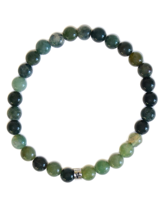 Książka Bracelet Agate Mousse Perles rondes 6 mm 