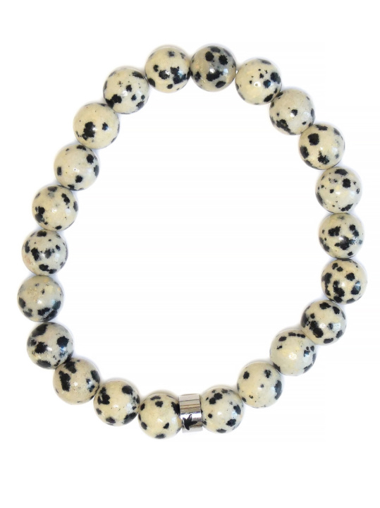 Boek Bracelet Jaspe Dalmatien Perles rondes 8 mm 