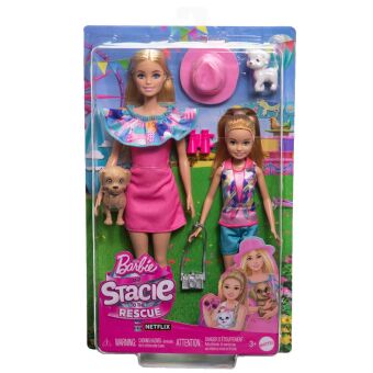 Joc / Jucărie Barbie und Stacie Schwestern Puppenset mit 2 Hunden und Zubehör 