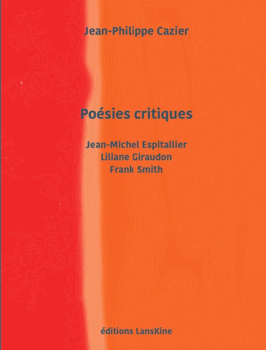 Carte Poésies critiques CAZIER