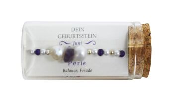 Spel/speelgoed "Juni" Geburtsstein Armband im Gläschen 