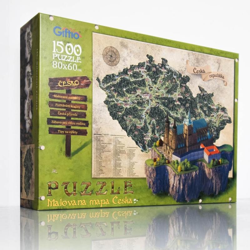 Igra/Igračka Puzzle mapa Česka 1500 dílků 