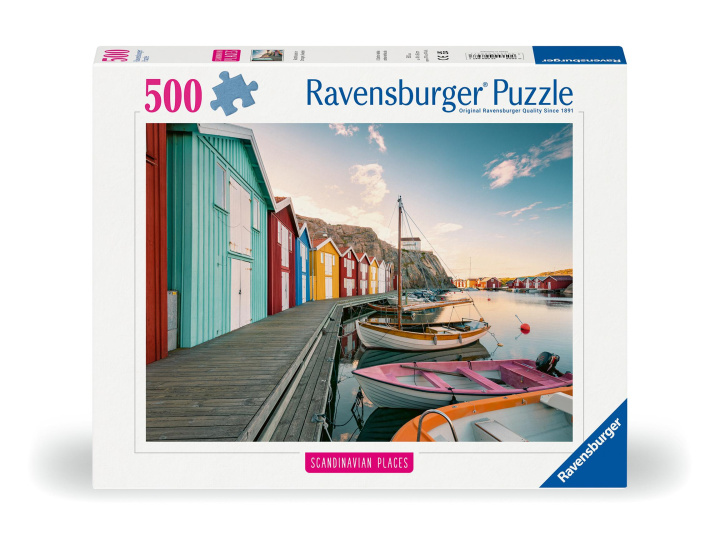 Game/Toy Ravensburger Puzzle 12000847, Scandinavian Places - Bootshäuser in Smögen, Schweden - 500 Teile Puzzle für Erwachsene und Kinder ab 12 Jahren 