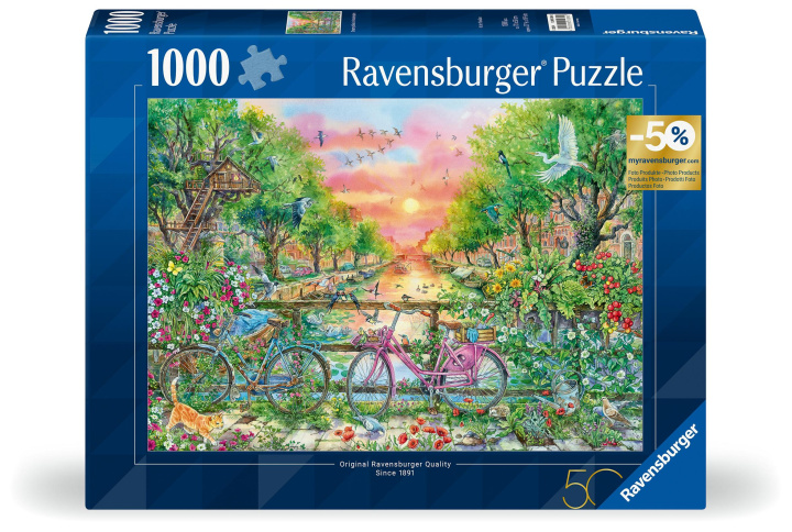 Jeu/jouet Ravensburger Puzzle 12001089- Verträumte Fahrräder in Amsterdam - 1000 Teile Puzzle für Erwachsene ab 12 Jahren 