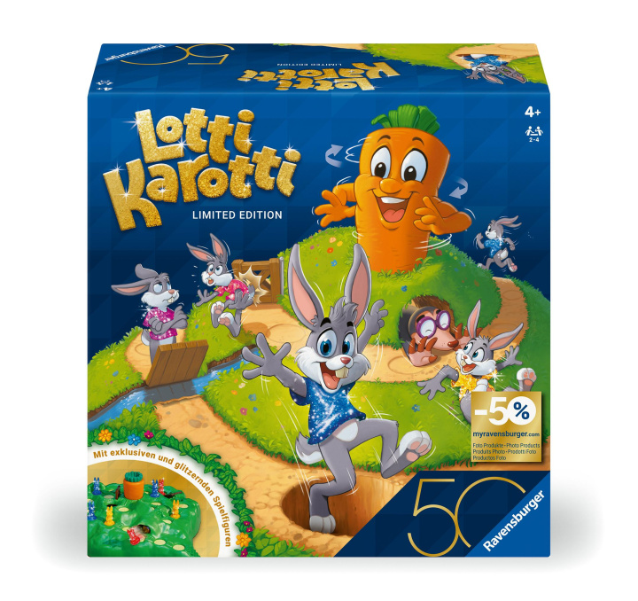 Hra/Hračka Ravensburger Kinderspiele 23005 - Lotti Karotti - Wettlaufspiel für 2 bis 4 Spieler ab 4 Jahren - Jubiläums-Edition 50 Jahre Blaues Dreieck 