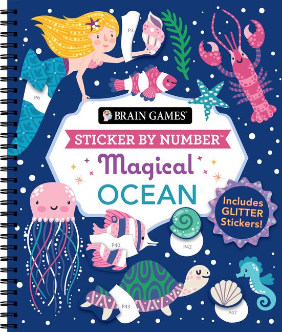 Libro Brain Games - Sticker by Number: Magical Ocean Brain Games