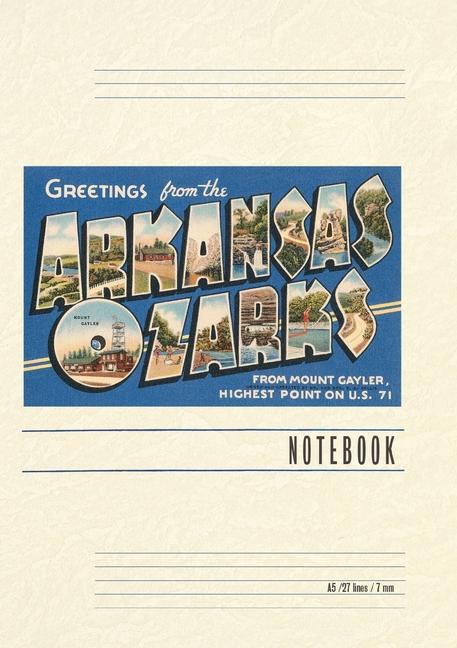Knjiga Vintage Lined Notebook Greetings from the Arkansas Ozarks 
