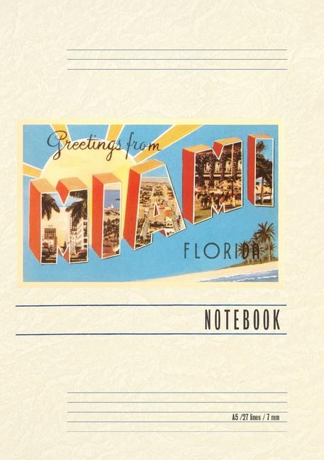 Knjiga Vintage Lined Notebook Greetings from Miami, Florida 