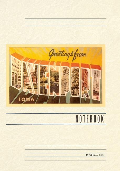 Boek Vintage Lined Notebook Greetings from Davenport 