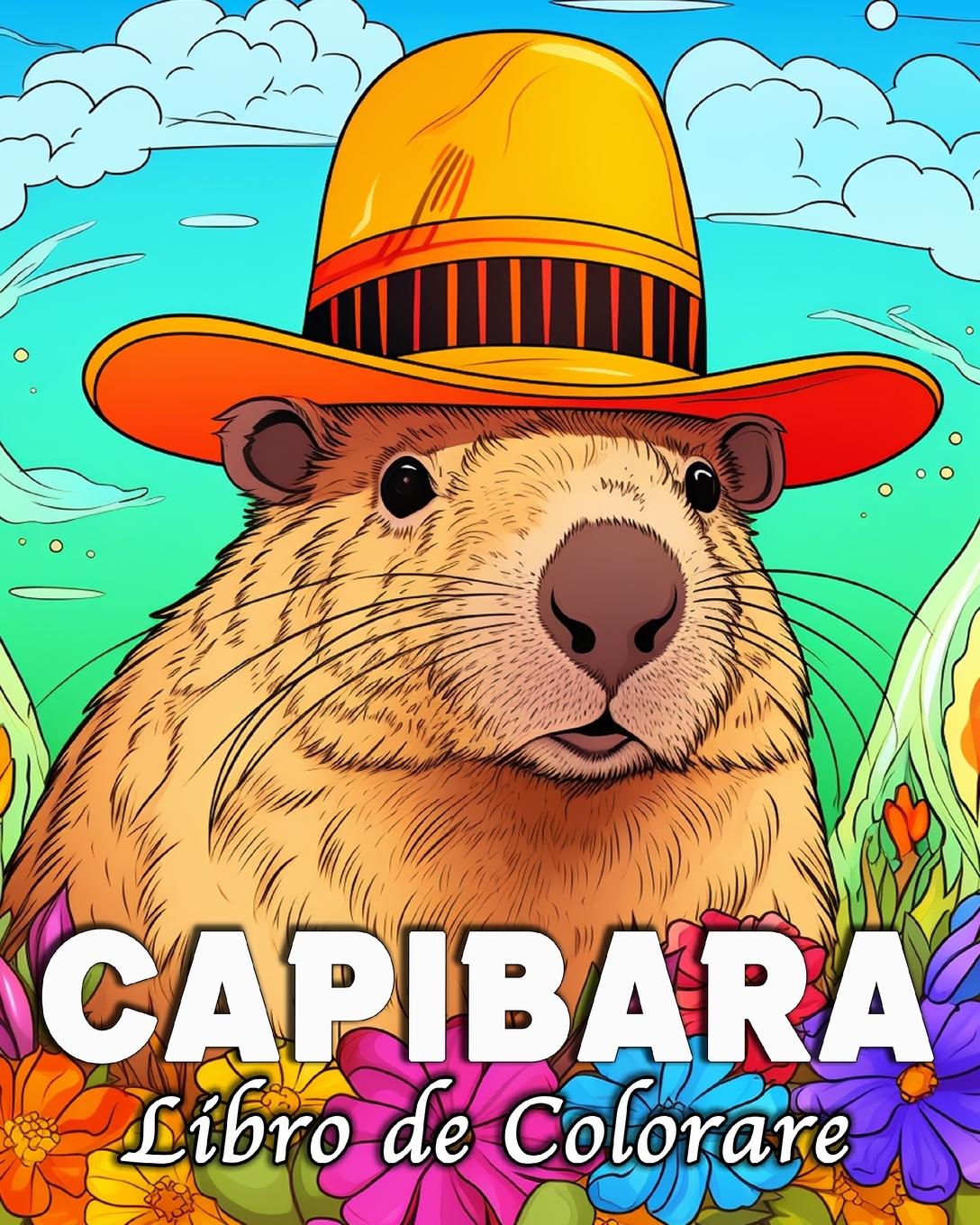 Könyv Capibara Libro de Colorear 