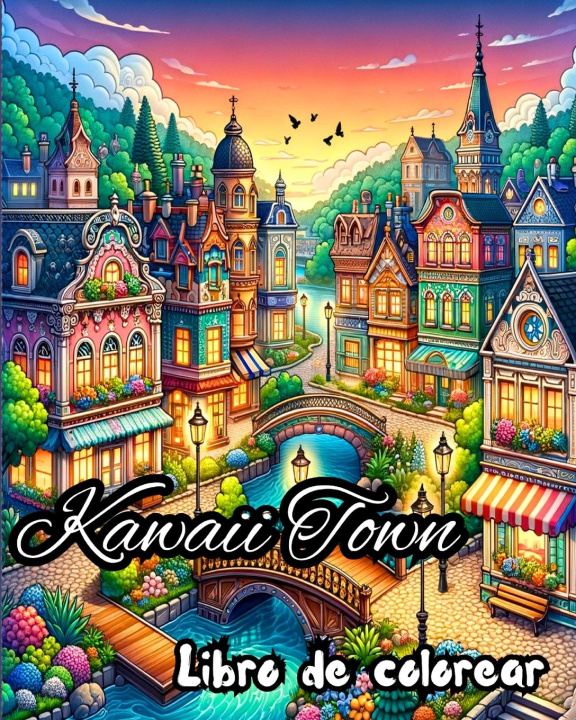 Książka Libro de colorear "Kawaii Town 