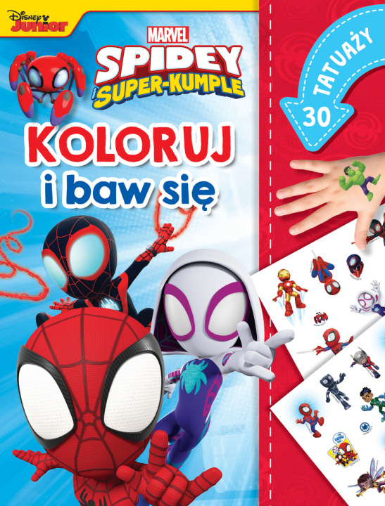 Książka Marvel Spidey i Super-kumple. Koloruj i baw się. 30 tatuaży 