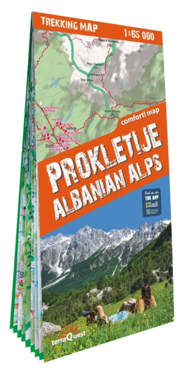 Carte Prokletije Alpes Albanaises 1/65 000 (carte grand format laminée trekking tQ) Prokletije Albania 