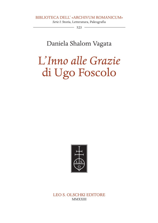 Kniha «Inno alle Grazie» di Ugo Foscolo Vagata Shalom Daniela