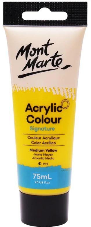 Boek Mont Marte akrylová barva 75ml - žlutá (Medium Yellow), tuba 
