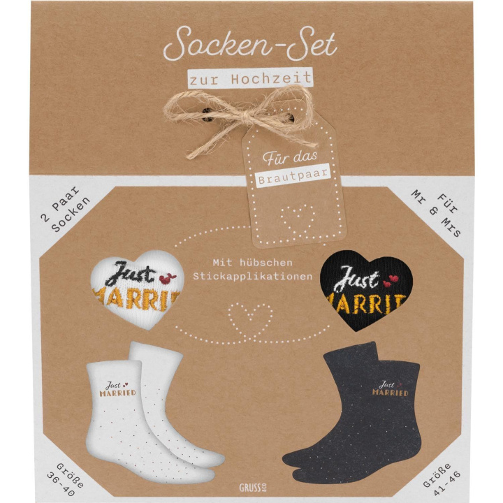 Könyv GRUSS & CO Socken-Set Motiv "Just married" 