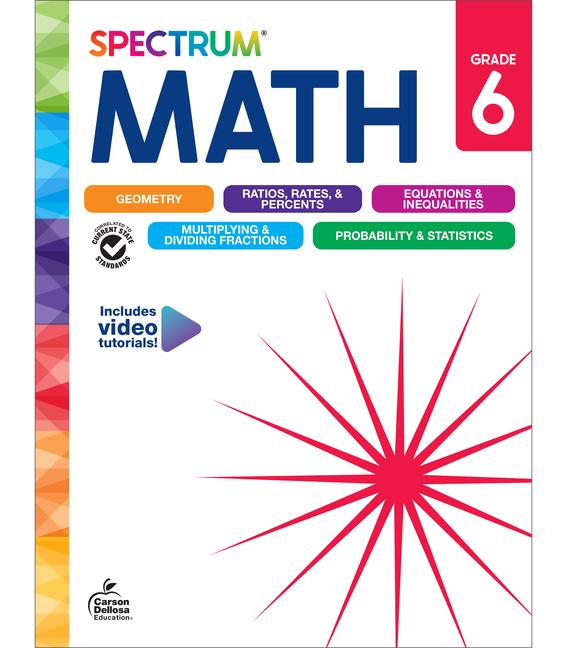 Книга Spectrum Math Workbook, Grade 6 Carson Dellosa Education