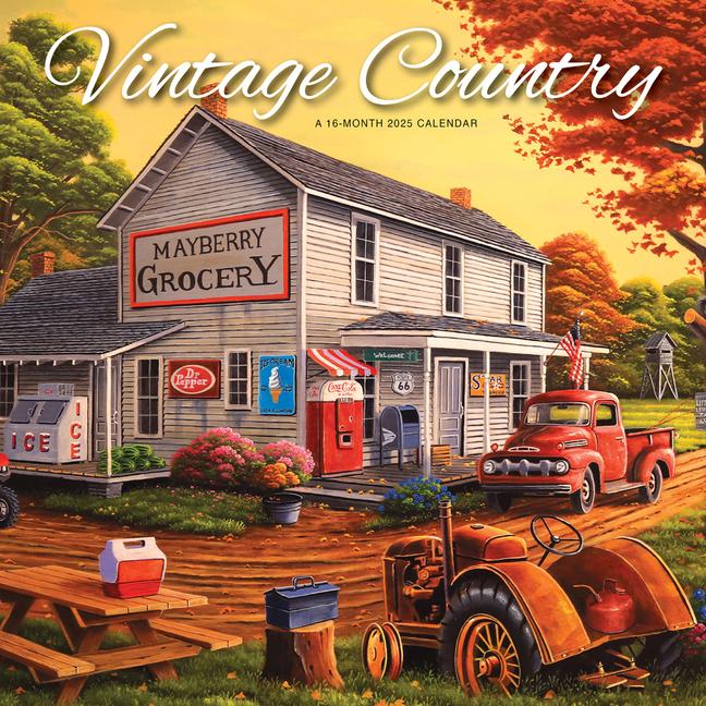 Naptár/Határidőnapló Vintage Country 2025 12 X 24 Inch Monthly Square Wall Calendar Featuring the Artwork of Geno Peoples Plastic-Free 