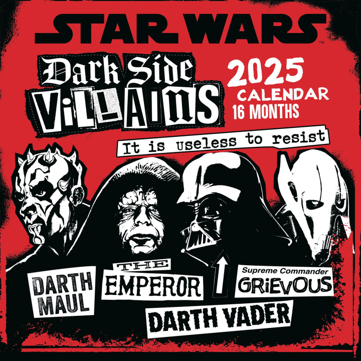 Календар/тефтер Star Wars Villains 2025 30X30 Broschürenkalender 