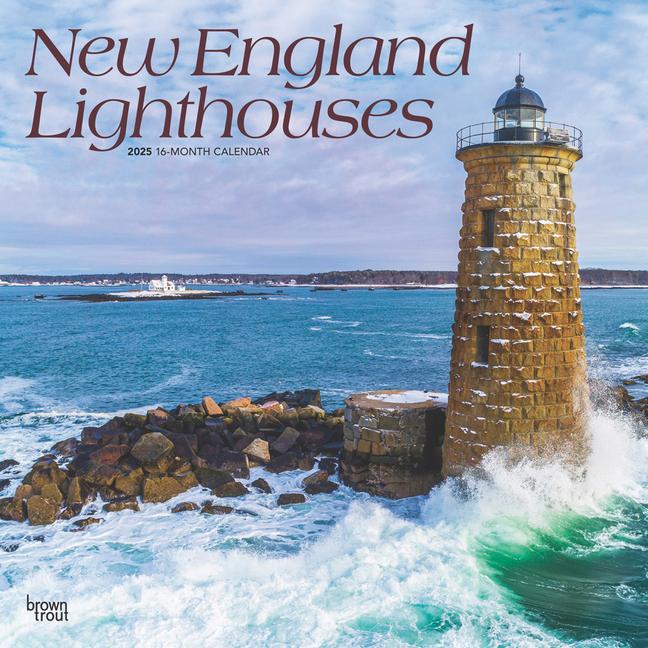 Kalendář/Diář New England Lighthouses 2025 12 X 24 Inch Monthly Square Wall Calendar Plastic-Free 