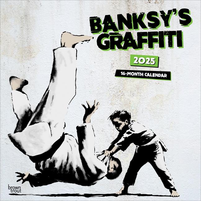 Kalendarz/Pamiętnik Banksy's Graffiti Official 2025 12 X 24 Inch Monthly Square Wall Calendar Plastic-Free 