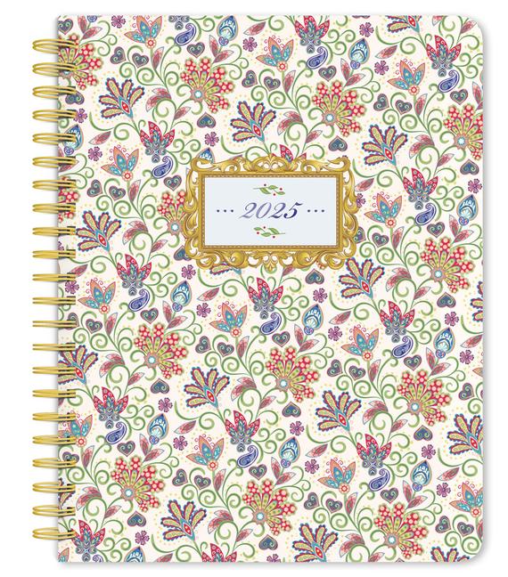 Kalendarz/Pamiętnik Tuscan Delight 2025 6 X 7.75 Inch Weekly Desk Planner Foil Stamped Cover 