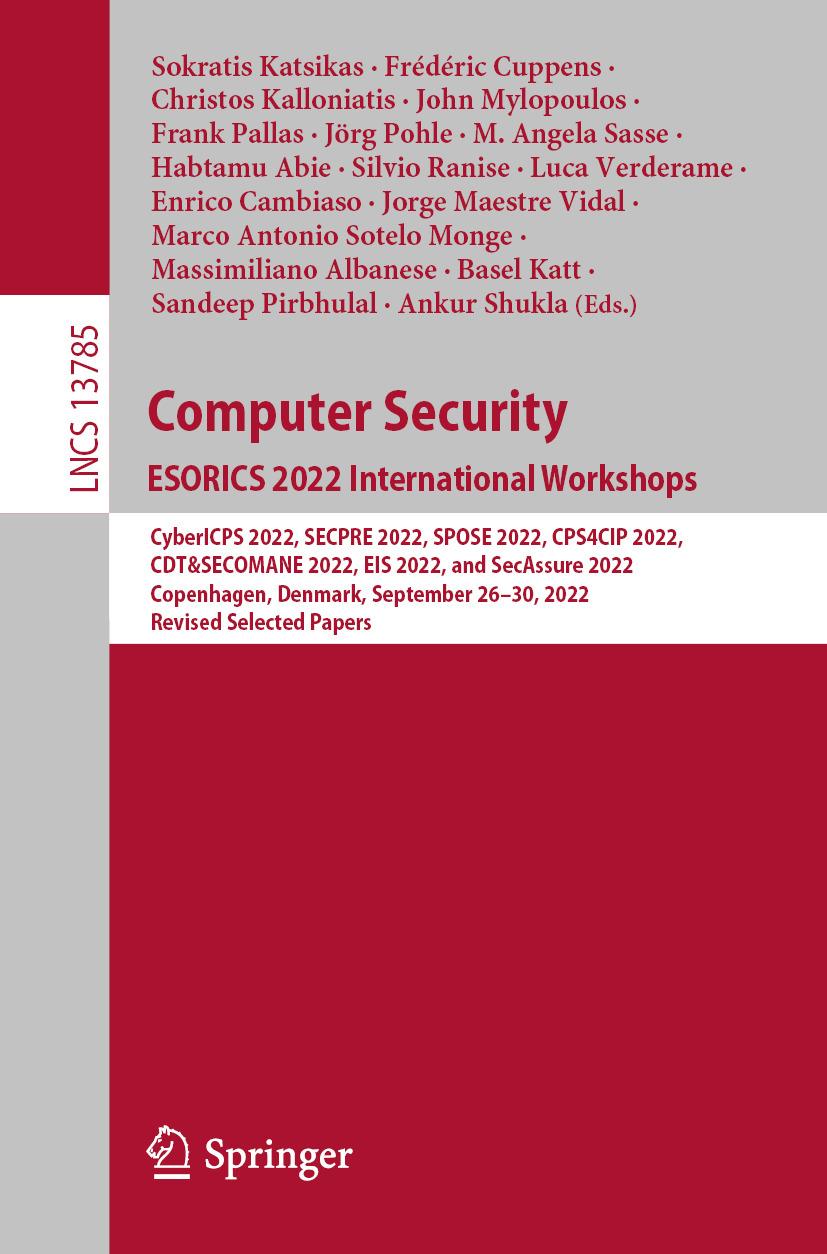 E-book Computer Security. ESORICS 2022 International Workshops Sokratis Katsikas