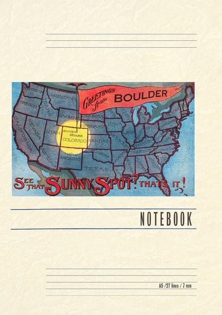 Knjiga Vintage Lined Notebook Greetings from Boulder 