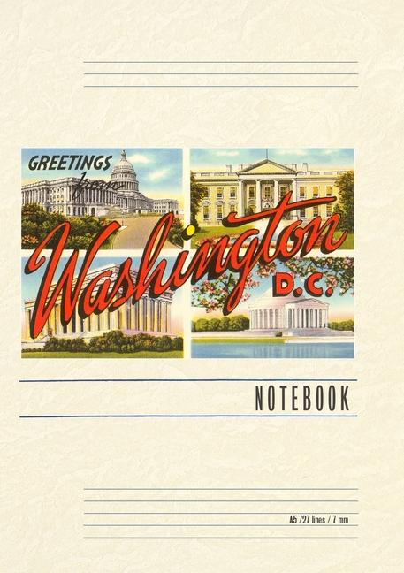 Knjiga Vintage Lined Notebook Greetings from Washington, DC 