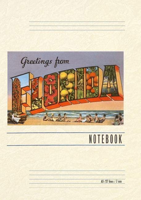 Knjiga Vintage Lined Notebook Greetings from Florida 