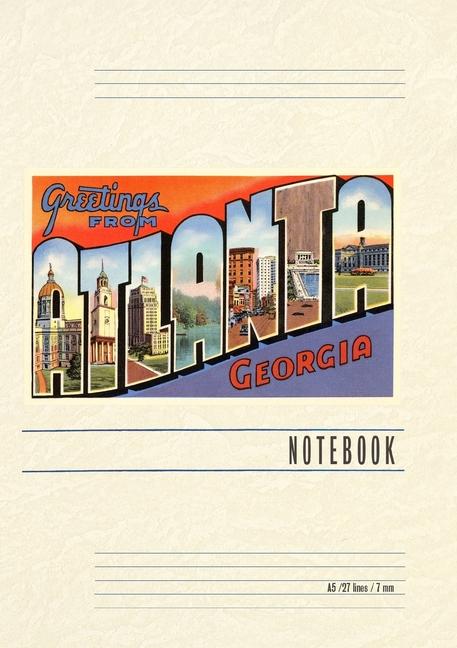 Livro Vintage Lined Notebook Greetings from Atlanta 