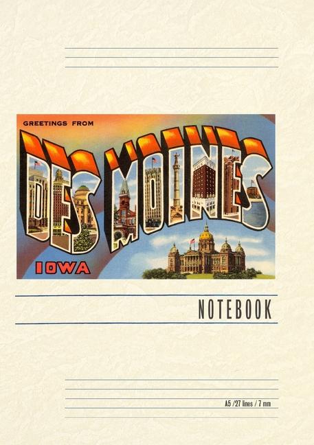 Книга Vintage Lined Notebook Greetings from Des Moines 